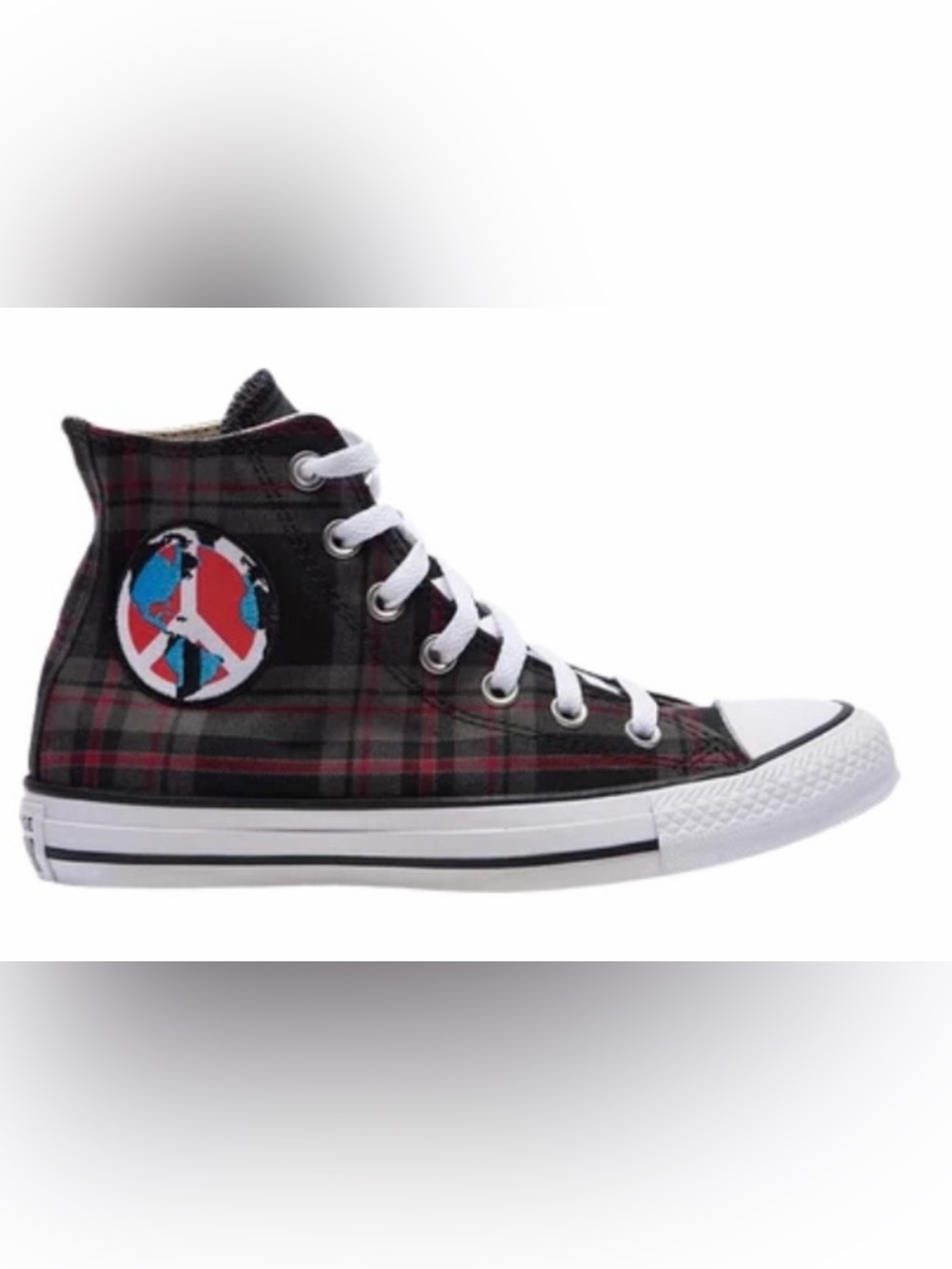 EUC Converse Chuck Taylor “World Peace” high top sneakers